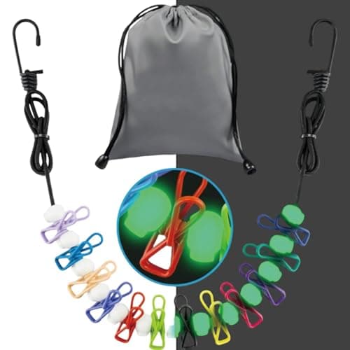 KFSCIP Travel Washing Line, Portable Retractable Clothes Line with Pegs, Compact Camping Washing Line Rope for Outdoor Use, Durable and Lightweight Design
