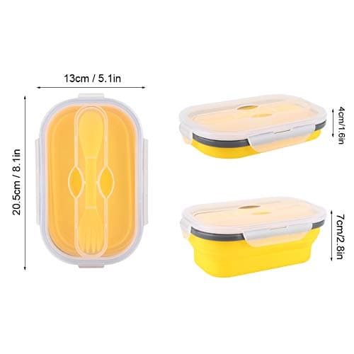 Rengue Silicone Folding Lunch Box 800ml, Food Container for Microwave and — view 3