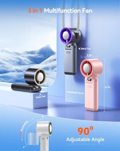 Fanseesy Portable Handheld Turbo Fan with Ice Cooler, 199 Speed Personal Fan,5500mAh Rechargeable,20H Cooling Time,20000 RPM Powerful Silent Motor, Summer Essential for Travel/Outdoor/Office,White — view 6