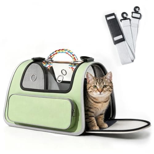 Wolliran Foldable Pet Carrier, Soft-Sided Cat & Dog Travel Bag, Green