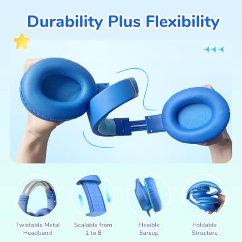EarFun K3 Kids Headphones Wired, Over Ear Foldable Headphones with Mic — view 6