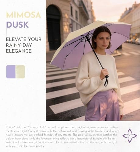 LILAC UPF 100+ Sun Protection Parasol, Windproof Auto Umbrella — view 3