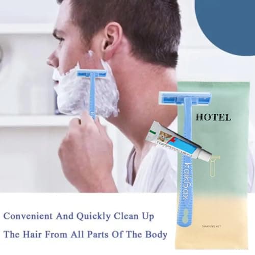 10Pack Luxury Individually Wrapped Hotel Disposable Razors Kit With Shave Cream; Clean and Hygienic; Multipurpose Travel Private Body Razor; Guest Shaving Razor Set for Home Hotel Travel — view 6