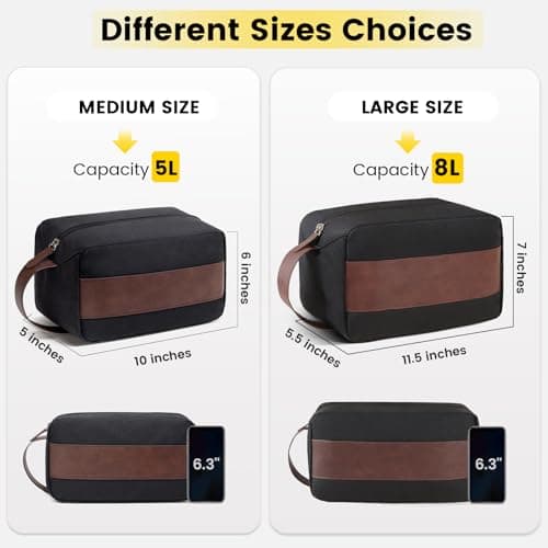 Vorspack Water Resistant Travel Toiletry Bag for Men Women - Black — view 2