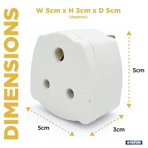 Status India to UK Power Adaptor, India to UK Travel Adapter for Visitors, White, Pack of 1 (INDIATOUKTAB112) — view 2
