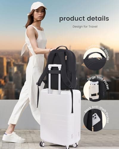 LOVEVOOK Laptop Backpack for Women, 15.6 Inch Rucksack Wok Bag Daypacks — view 6