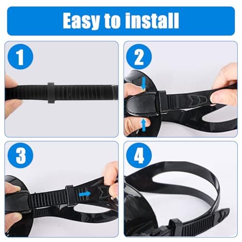 2 Pcs Silicone Dive Mask Strap - Universal Swimming Goggles Head Band Parts and Accessories for Diving, Swim, Snorkel Outdoor Sports — view 4