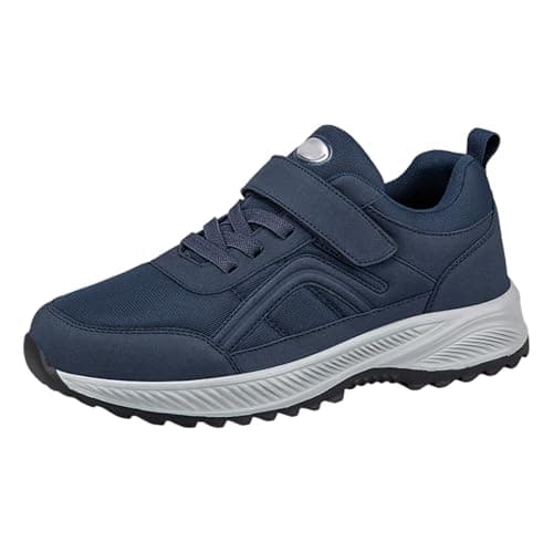 Trainers Men's Trekking Shoes with Soft Sole Sporty Hiking Shoes for Travel Workout Comfortable Walking Leisure Running Shoes Breathable Sports Shoes Outdoor Breathable Leisure Shoes, O Blue, 4 UK — view 4