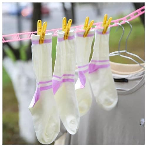 2 Pack Windproof Portable Clothesline with 16ft Rope & 2 Hooks - Compact Fence-Style Non-Slip Laundry Line for Travel, Camping & Outdoor Use, Green — view 4