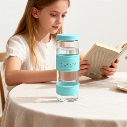 Personalised Water Bottle Band, Custom Water Bottle Name Labels, Food Grade Silicon Non-Slip Anti-Heat Insulation Hollow Rubber Cup Sleeve (Blue) — view 2