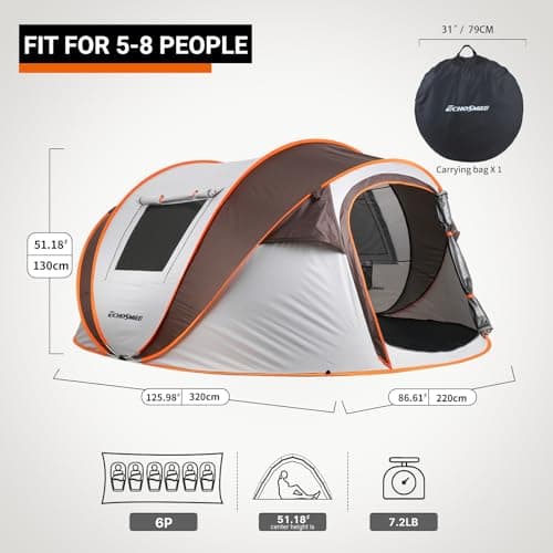 EchoSmile 2/4/6 Person Easy Pop Up Tent, Instant Family Tents for Camping — view 2