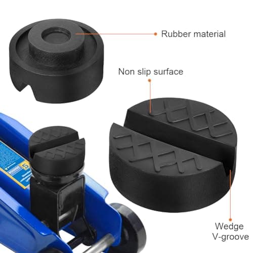 URAQT Car Jack Pad, Universal Floor Jack Rubber Pad, Slotted Trolley Jacking Blocks Adapter, Pinch Weld Side Frame Rail Protector for Trolley Jack, Vehicle Lift and Axle Stand, 65 * 65 * 33MM — view 6