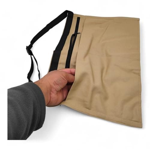 6 Pocket/4 Pocket Market Trader Money Belt | Denim Trader Belt | Money Apron | Traders Adjustable Waist Strap Anti-Theft Wallet Apron Pouch for Restaurants Festivals Fetes (4 Pocket-Khaki) — view 5