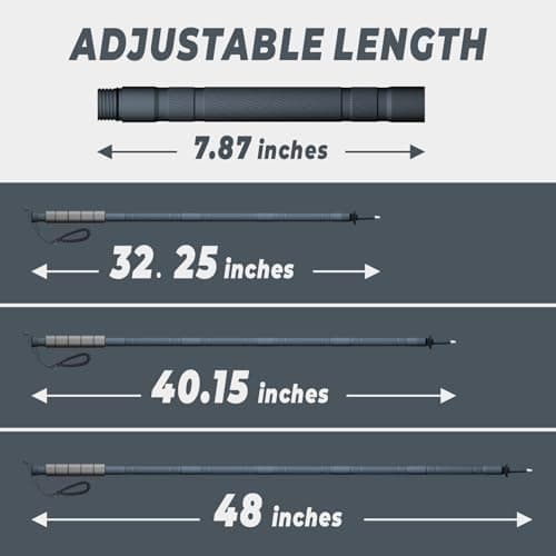 GoldPig Tactical Hiking Stick, 48" Aluminum, Tungsten Tip, 6-Piece — view 4
