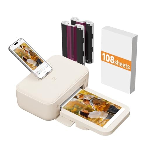 HPRT CP4100 4x6 Portable Photo Printer with 108 Sheets+2 Ribbons, Wi-Fi