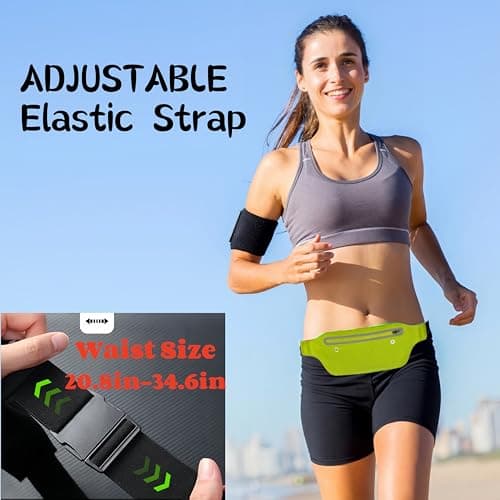 YITORMAN Slim Running Belt,Running Waist Packs,Running Band for iPhone,Waist Bag for Workout Jogging,Walking,Travel Money Belt Running Gift Gear Accessories (Fluorescent Yellow) — view 3