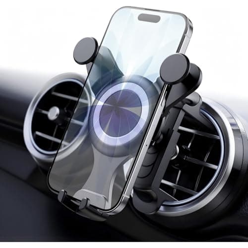 ICAILIN Mercedes Phone Holder for Mercedes Benz A/C Class, GLB/GLC, Audi A1,Mini Cooper, Reinforced Car Phone Holder Spring Clip for Round Air Vent, Circular Vent Cradle for iPhone Samsung