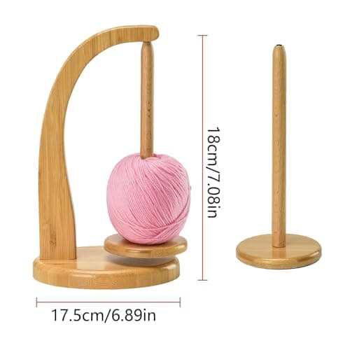 KARPIX Wool Unwinder, Magnetic Wool Ball Holder, Wool Holder Rotating, Yarn Holder, Wooden Yarn Spinner, Crochet for Knitting Lovers (A) — view 2
