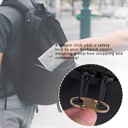 4 Pcs Small Zipper Clips,Double Opening Snap S Hooks Backpack Zipper Lock Anti Theft,Detachable Gunmetal Anti Theft Zip Lock for Bag, Tent, Handbags, Camping, Fishing, Traveling, Outdoor Sports — view 5