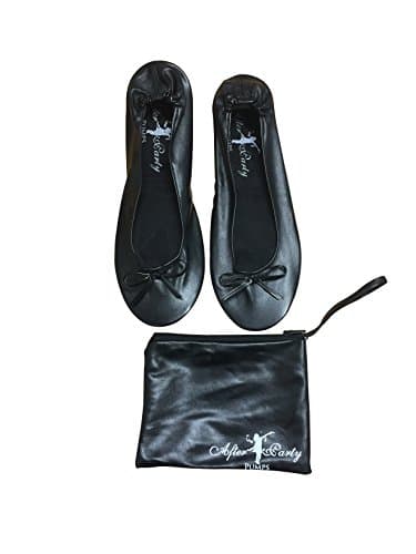 After Party Pumps® Back to Black Size UK 7-8 Ladies Roll Up Shoes Fold Up Pumps Foldable with Carrier Pouch — view 2