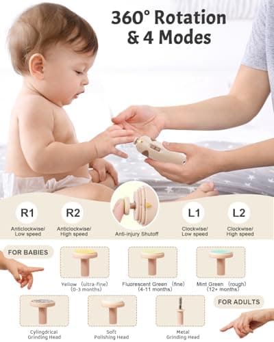 Lictin Baby Healthcare and Grooming Kit,26 in 1 Baby Nail File Electric Set — view 6