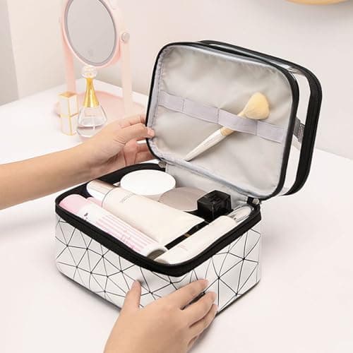 Large Capacity Travel Cosmetic Bag, Double Layer Makeup Bag — view 4
