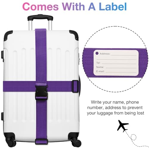 Luggage Straps, 8 Pcs Adjustable Suitcase Straps Belts, — view 3