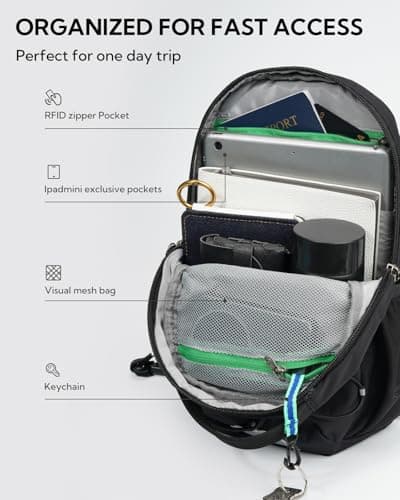 Waterfly Small Crossbody Sling Bag, RFID Anti Theft Chest Bag Men Women — view 5