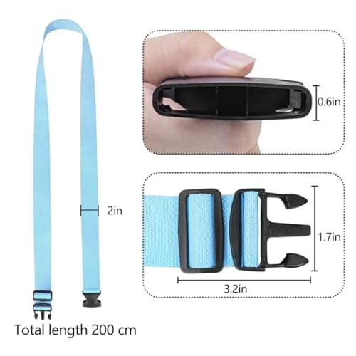 Luggage Straps for Suitcases Strap Suitcase Belts, Heavy duty Luggage Straps, Adjustable,Premium Accessory for Travel Bag Closure (Blue, 4pcs) — view 2