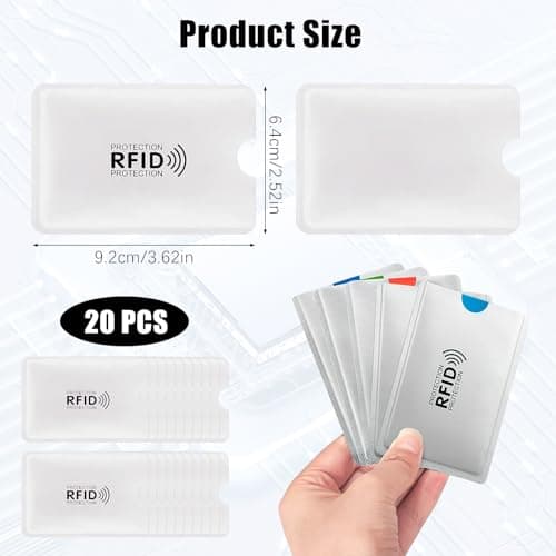 20Pack RFID Blocker Card Ultra Thin Anti Theft Credit Card Protector Holder — view 2