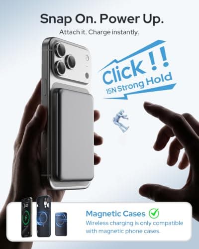 for Magsafe Power Bank, 5000mAh Slim Wireless Portable Charger — view 2