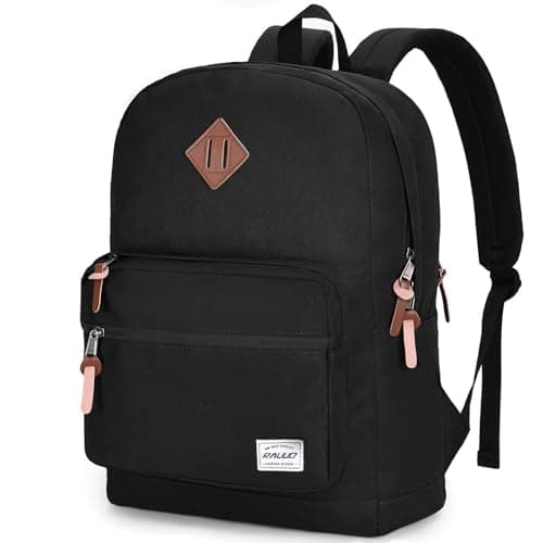 School Backpack Men Women,20L Black Rucksack School Bag for 15.6" Laptop