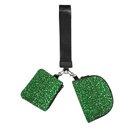 ERCgad Green Sequin Sparkle Print Wrist Strap Outdoor Sports Bag Unisex Fitness Accessory Running Travel Gift