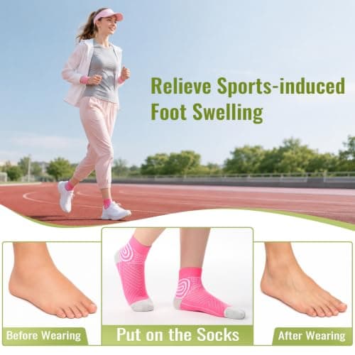SukModen Ankle Compression Socks for Women, 3 Pairs Running Socks — view 6