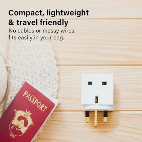 2 Way 3 Pin UK Plug Adapter Splitter, 13A Fused Dual Socket Power Extension, Compact UK Plug Adapter for Home, Office, and Kitchen Use. — view 4