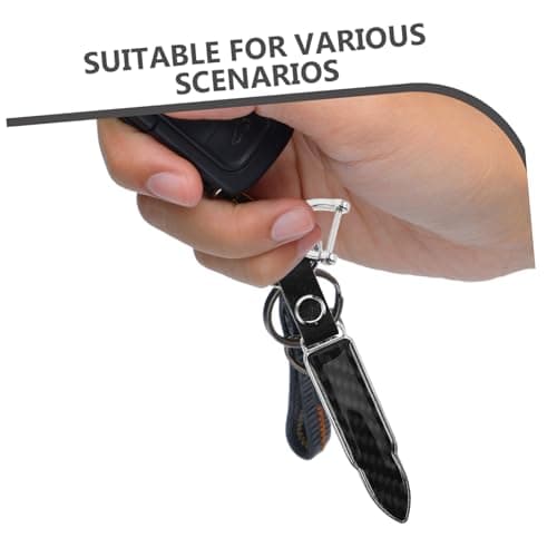 Gatuida Black Carbon Fiber Metal Car Keychain for Men, Lightweight and Wear-resistant Keyring Car Accessory for House, Office Keys and Handbags — view 3