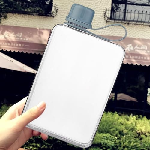 NevPuose Pocket Water Bottle – Flat Portable Flask, Lightweight | 500ml Insulated Metal Tritan Container for Hiking Camping Backpacking, Leak-Proof Purse-Friendly Hydrapak Travel Mug, Green — view 4
