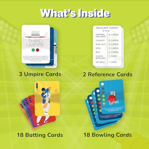 Binca Qwicket Cricket Card Game | Cricket Gifts for Boys, Men & Women | Fun Family Card Game for Kids & Teens Ages 7+ | 2 Player Travel Game | Gift for Cricket Lovers — view 2