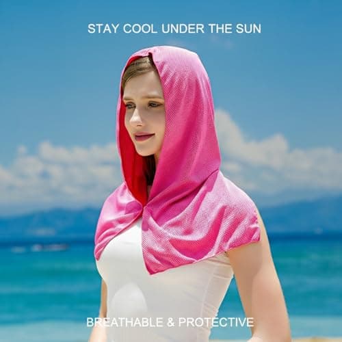 2 Pack Cooling Hoodie Towel Set, Ice Silk Cooling Towel for Outdoor Sports — view 4