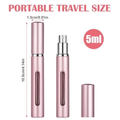 AUYAO 5ml Perfume Atomiser Perfume Travel Bottle Mini Perfume Atomiser Bottle Refillable Bottles Portable Mini Spray Travel Bottle Portable Perfume Dispenser for Purse Handbag Pocket Luggage(4PCS) — view 2