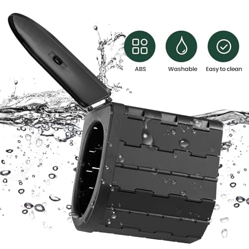 Foldable Camping Toilet Portable Potty Loo - Collapsible Toilet for Camping, Picnic, Fishing, Travel and Van Life, Outdoor Bucket with Lid and 30 Trash Bags — view 3