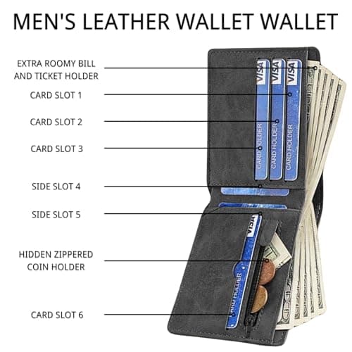 KEYRI 1 PCS Leather Wallets Mens Slim Wallet for Men UK — view 4