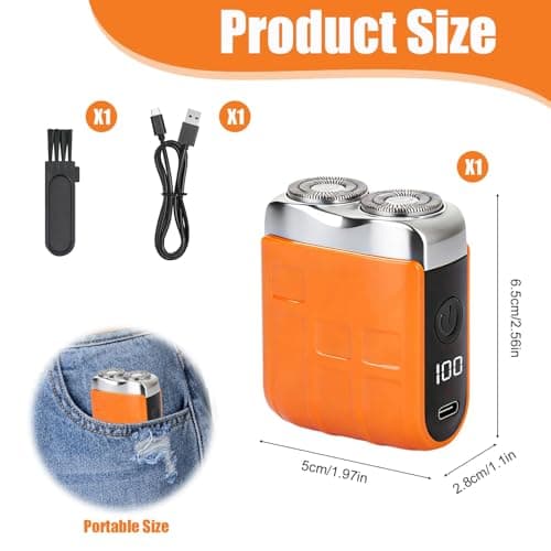 Mini Electric Shaver for Men,2026 Portable USB Rechargeable Double Head Shaver, Wet & Dry Mens Razors Electric Cordless Beard Trimmer for Home, Travel & Office Use — view 2