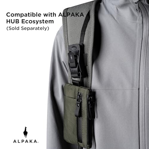 ALPAKA Zip Pouch Pro, Slim Wallet for Men, RFID Blocking, Green X-Pac — view 6