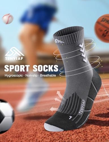 Lounwee Crew Compression Running Socks: 15-20 mmhg Arch Support Compression — view 3