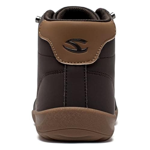 HOBIBEAR Barefoot Minimalist Shoes Womens Mens Zero Drop Wide Toe Box Waterproof Outdoor Hiking Walking Comfortable Trail Running Sneaker Dark Brown — view 3
