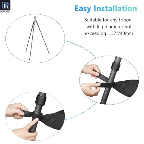 INNOREL TSB-40H Weight Bag Tripod Stone Video Sand Bag Waterproof SandBag for Universal Lightweight Travel Tripod Professional Camera Equipment Storage,Astrophotography Paintings,Load 33lb/15kg(Black) — view 4