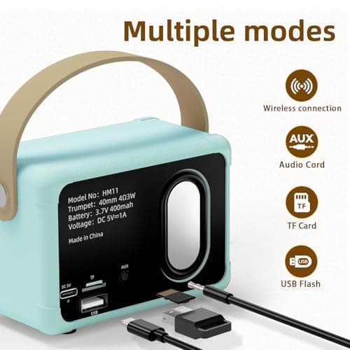 Retro Bluetooth Speaker Portable Wireless Speaker Gifts for Teenage Boys — view 4