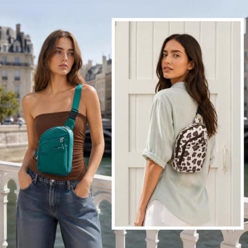 TOPEAST Anti Theft Crossbody Bags for Women Men, Small Sling Crossbody Bag Travel Purse Shoulder Wallet with RFID Blocking, Teal, S, Anti-theft Crossbody Travel Bag for Women & Men — view 2