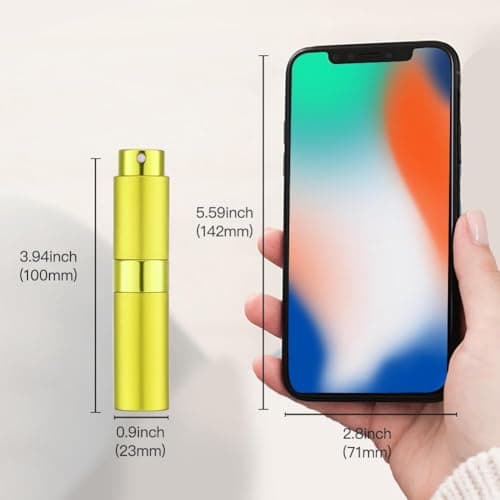 Toureal 8ml Empty Refillable Bag Spray, Perfume Atomizer, Refill Spray Perfume Bottle, Travel Sprayer (Yellow) — view 6